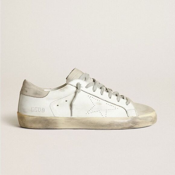 Golden Goose Super-Star with Perforated Star and Ice Gray Heel Tab - Picture 1 of 9